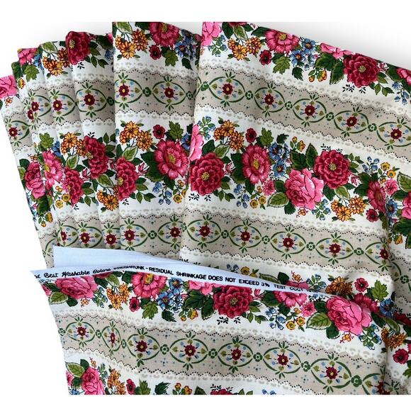 6.5 yds Vtg House 'N Home Fabrics & Draperies Decorator floral Upholstery Fabric - Picture 12 of 16